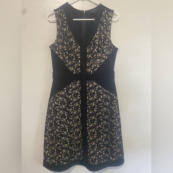 Sami & Jo Black and Cream Patterned Mini Dress - Picture 1 of 5